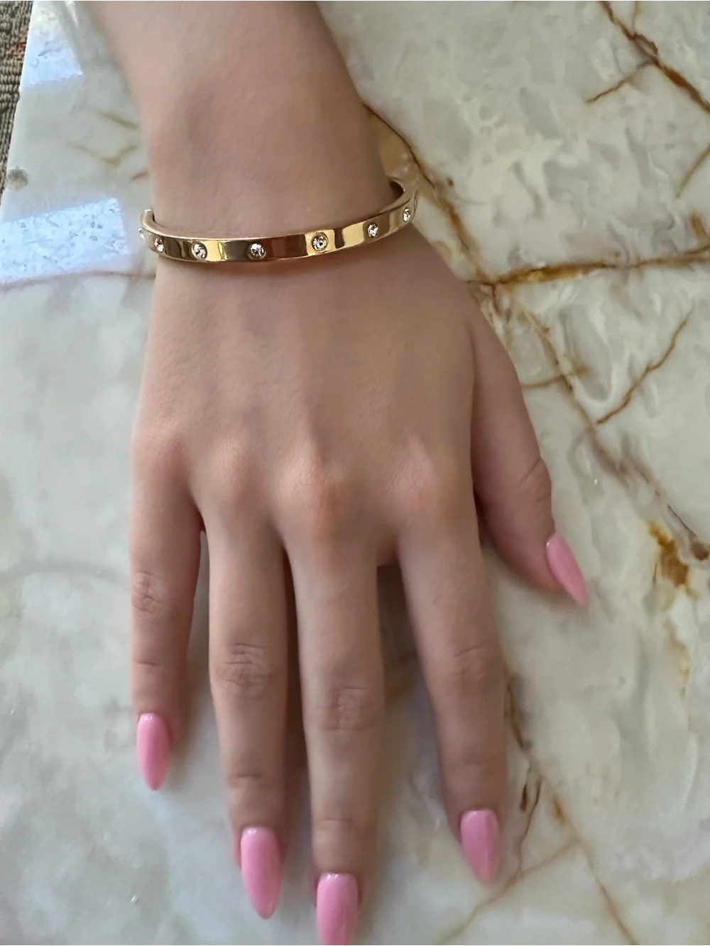 kate spade Gold Crystal-Studded Bangle Bracelet - Picture 4 of 9